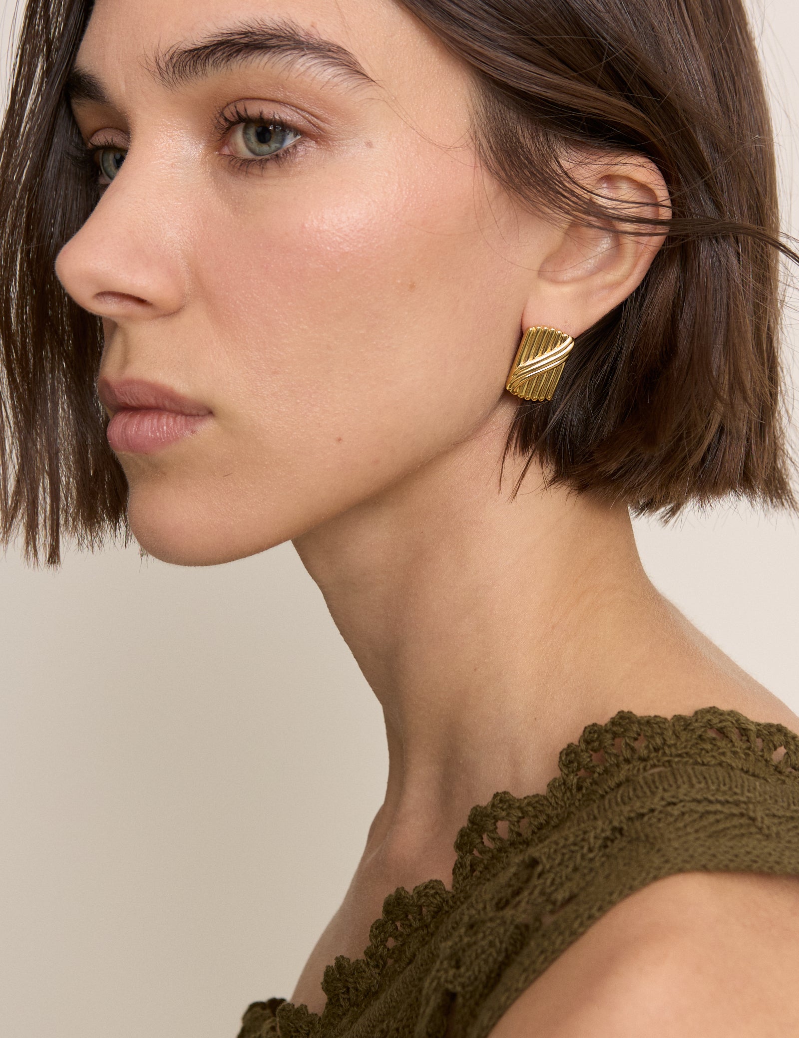 Gold Plated Rectangular Studs