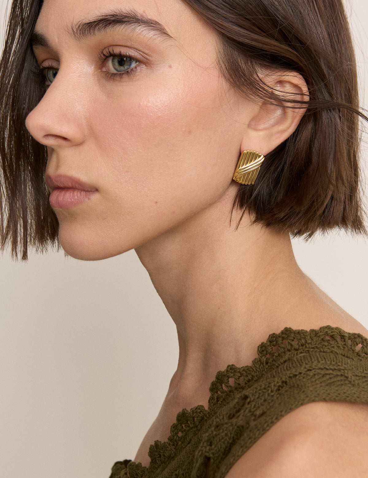Gold Plated Rectangular Studs