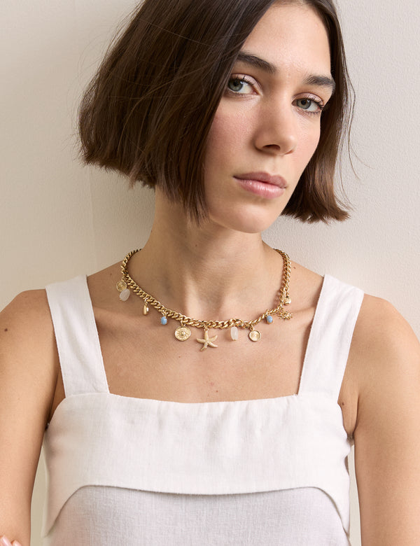 Gold Plated Summer Charm Necklace