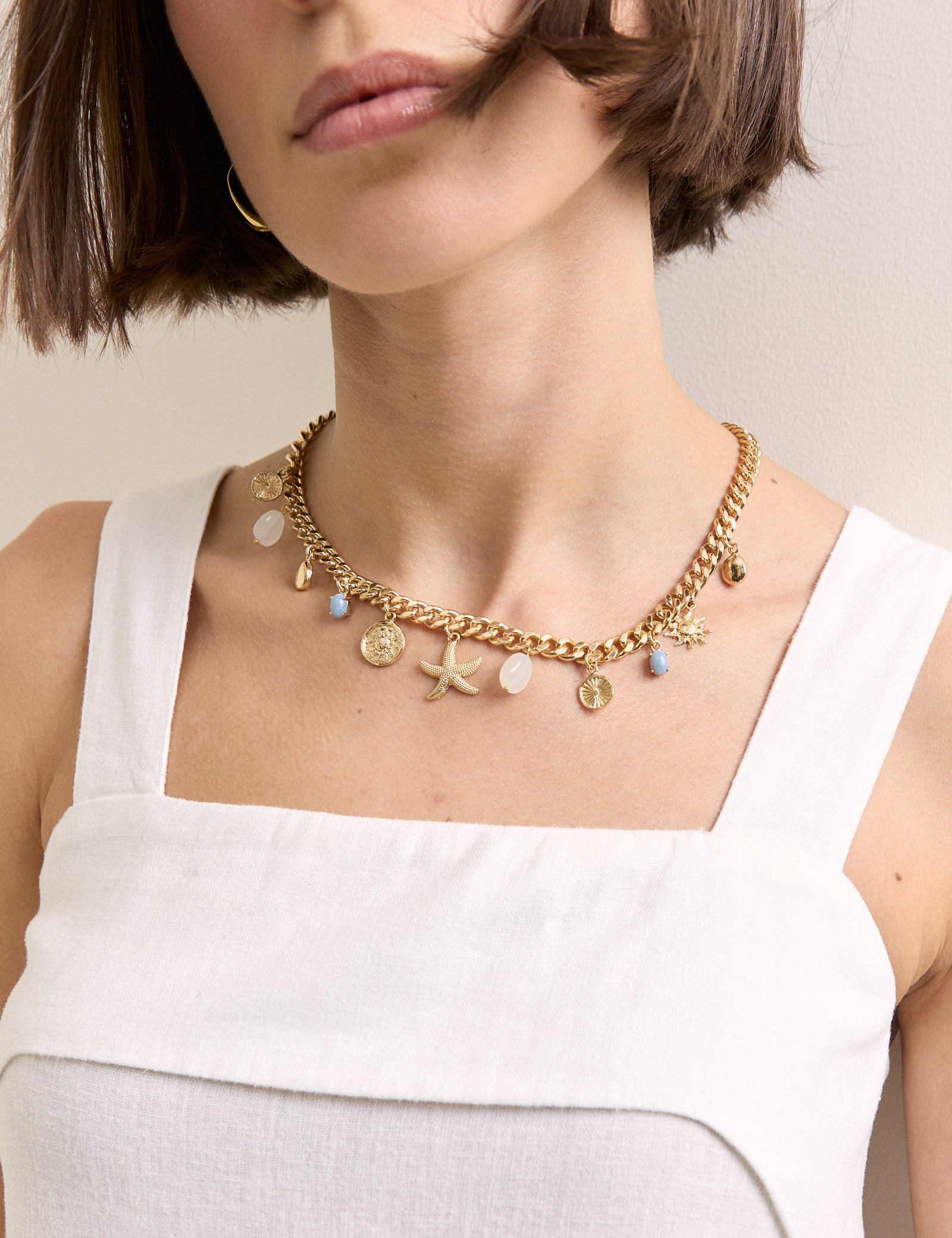 Gold Plated Summer Charm Necklace