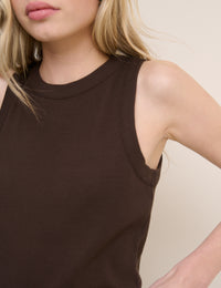 Brown Ribbed Racer Vest