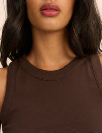 Brown Ribbed Racer Vest