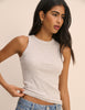 Grey Ribbed Racer Vest
