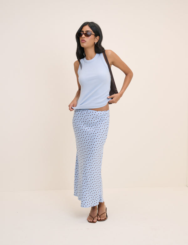 Baby Blue Ribbed Racer Vest