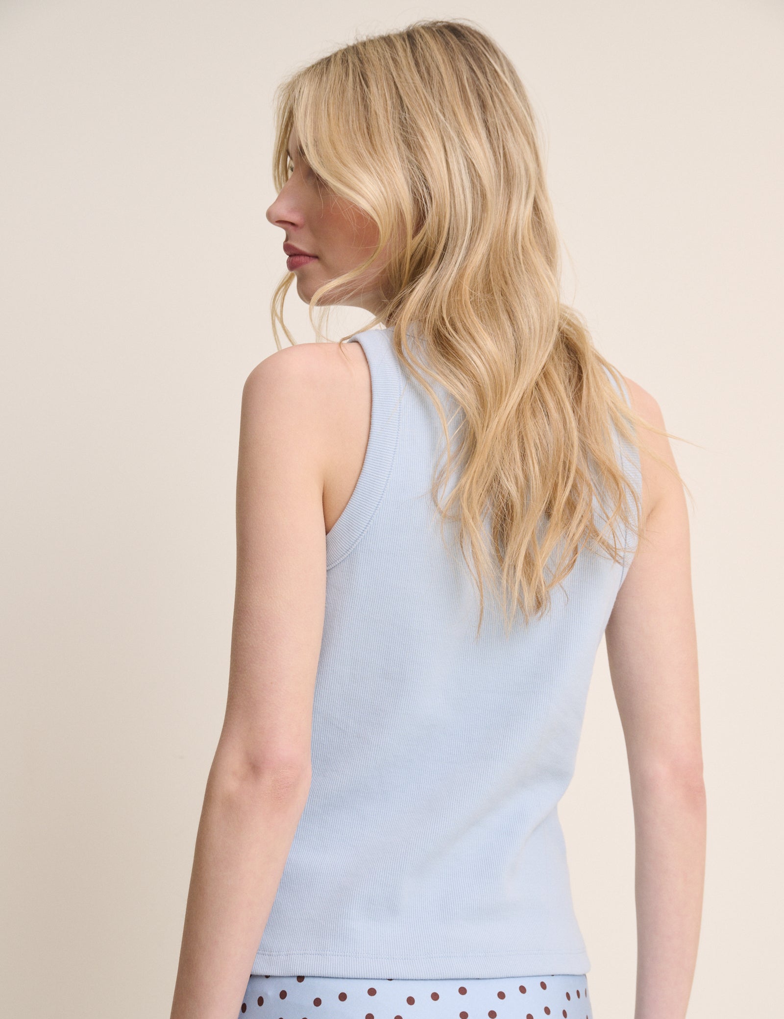 Baby Blue Ribbed Racer Vest