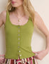 Green Pointelle Button Through Vest