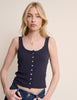 Navy Pointelle Button Through Vest