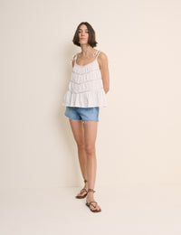 White Tiered Jersey Cami Top