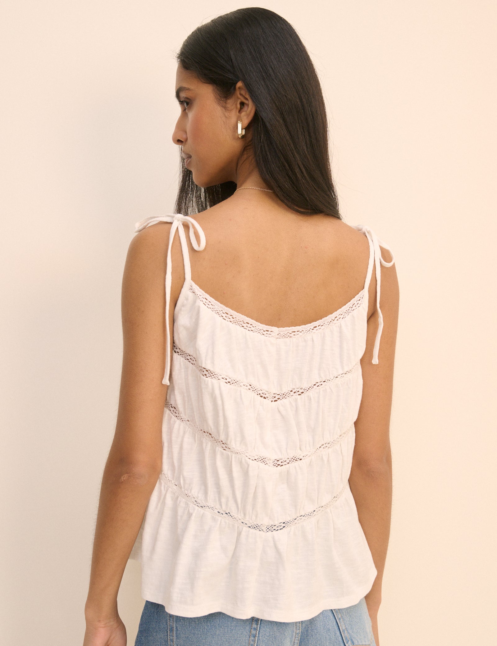White Tiered Jersey Cami Top