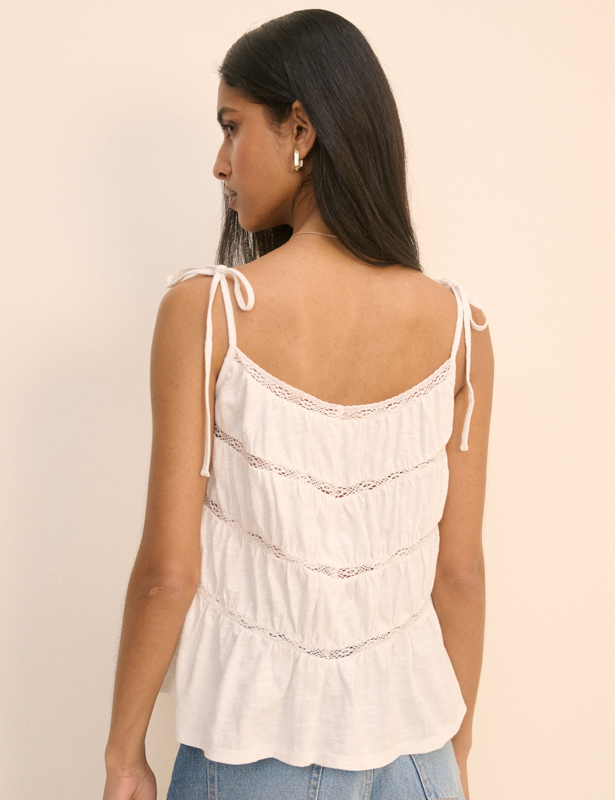 White Tiered Jersey Cami Top