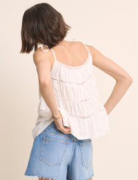 White Tiered Jersey Cami Top