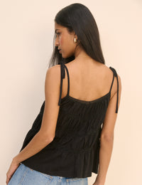 Black Tiered Jersey Cami Top