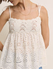 White Crochet Broderie Anglaise Cami Top