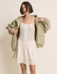 White Crochet Broderie Anglaise Mini Dress