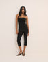 Black Jersey Ponte Longline Bandeau Top
