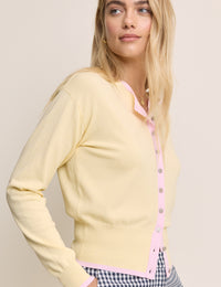 Butter Yellow Crew Neck Cardigan