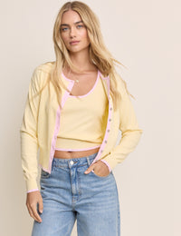 Butter Yellow Crew Neck Cardigan