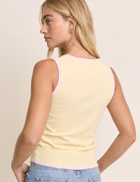 Butter Yellow Scoop Knitted Cami
