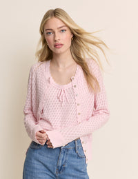 Baby Pink Pointelle Cami with Neck Tie