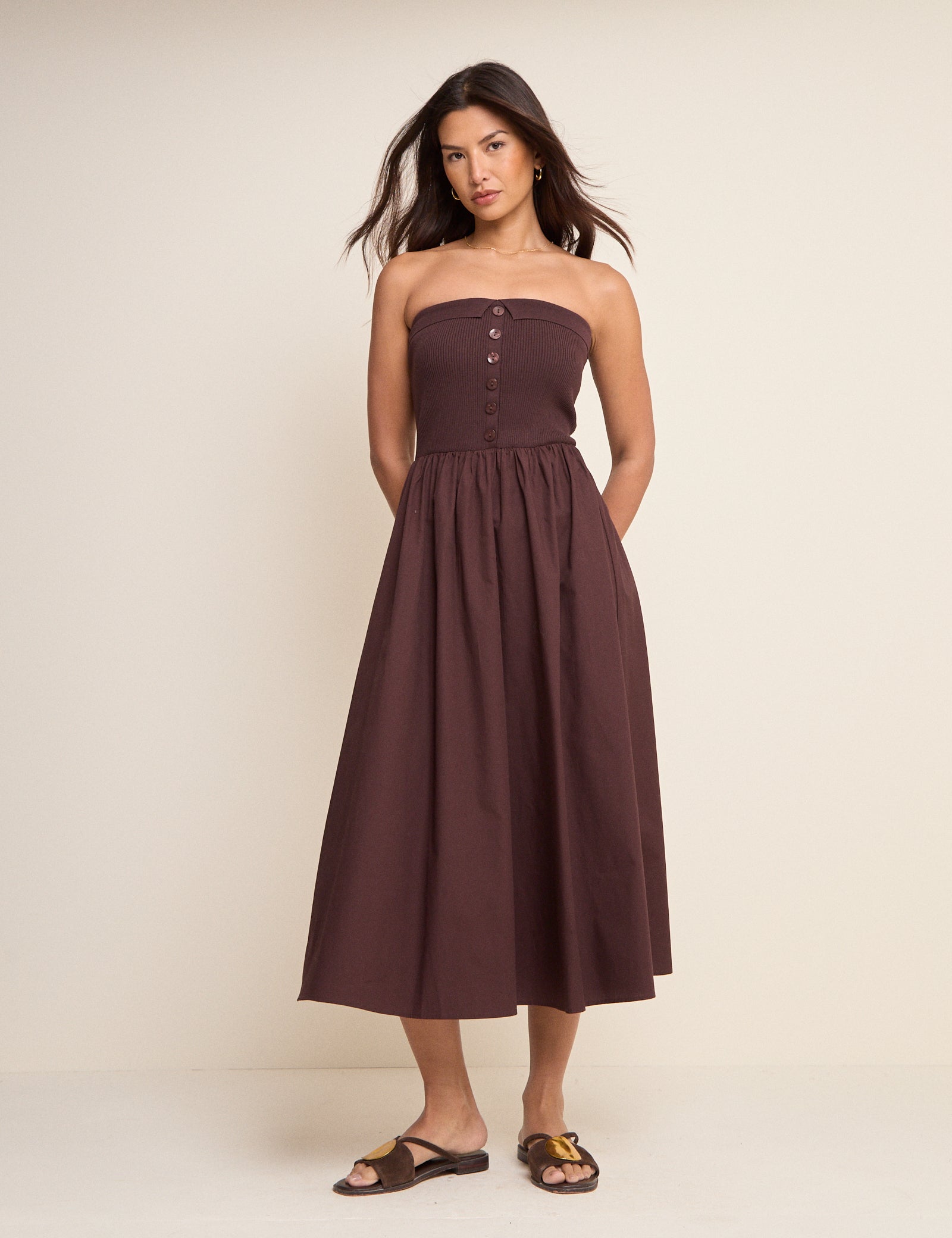 brown bandeau midi dress Buy Brown Animal Print Bandeau Frill Summer Midi Dress from Next USA