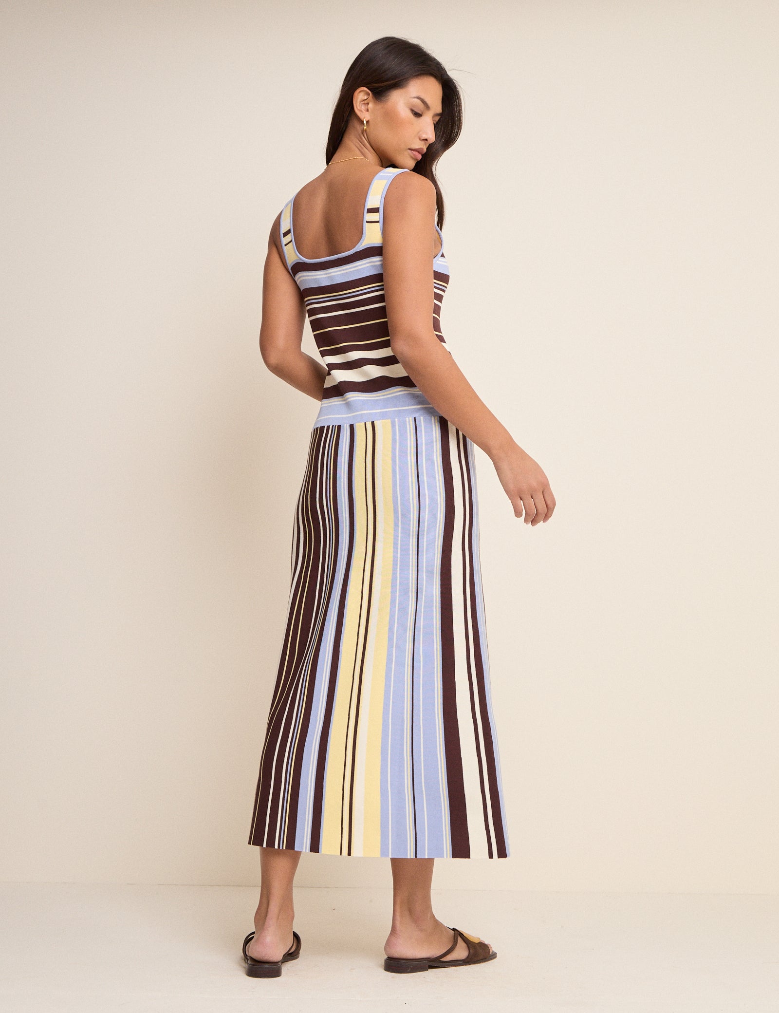 rhode selma striped drop waist midi dress RHODE Selma Midi Dress by Rhode