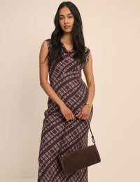 Chocolate Brown Suede Barrel Bag