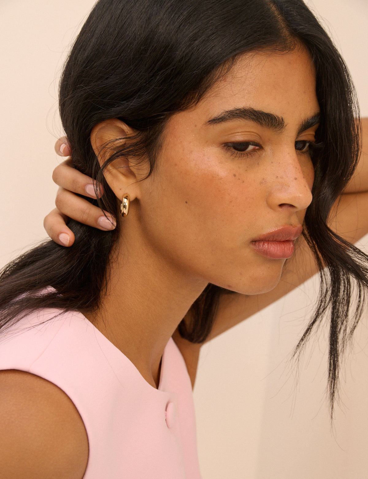 Gold Plated Chunky Hoop Earrings