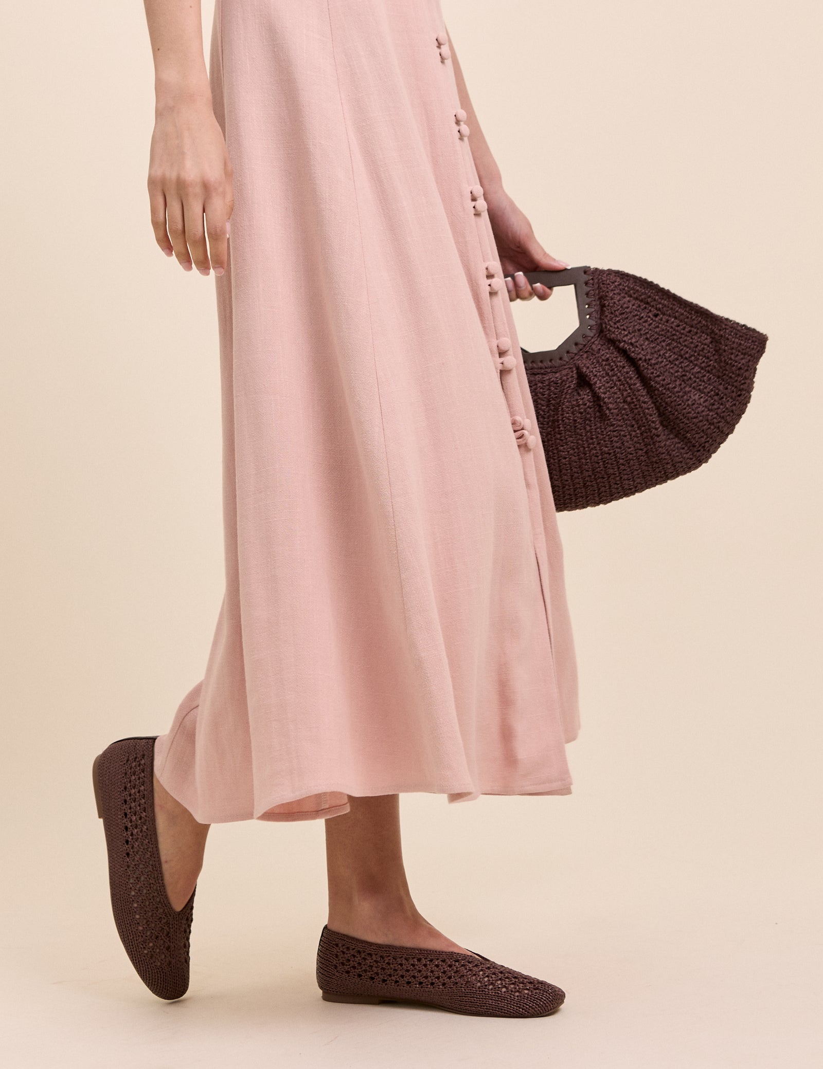 Brown Raffia Ballet flats