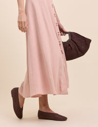 Brown Raffia Ballet flats