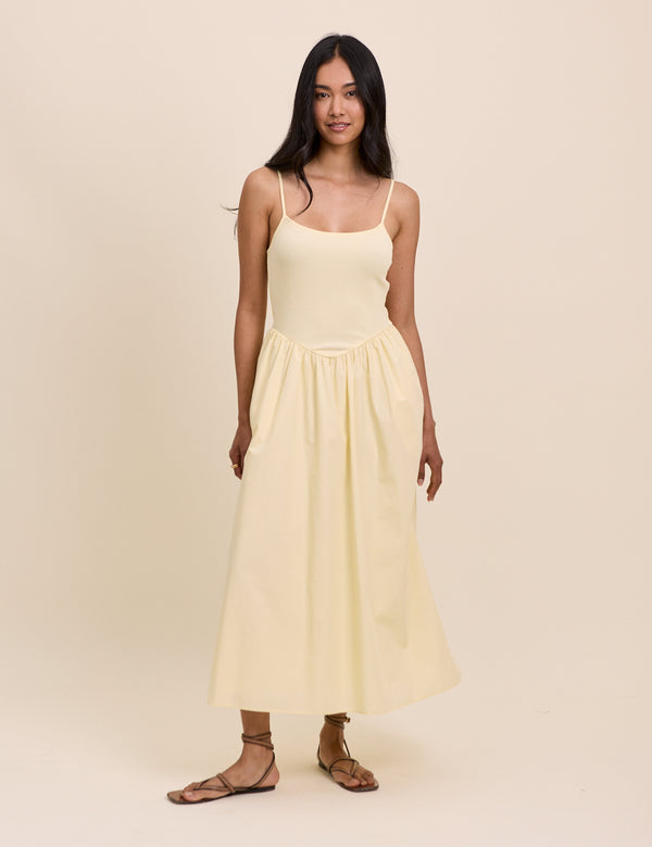 Butter Yellow Madelyn Midi Dress