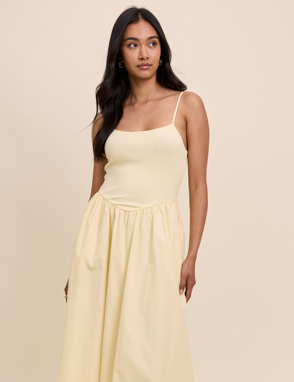 Butter Yellow Madelyn Midi Dress