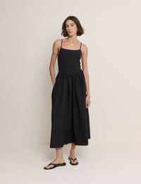 Black Madelyn Midi Dress