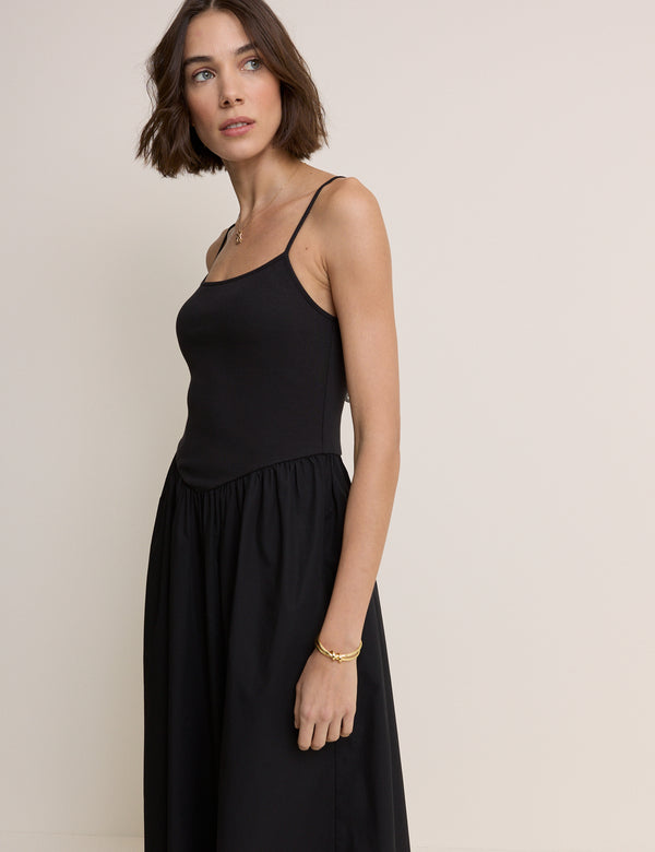 Black Madelyn Midi Dress