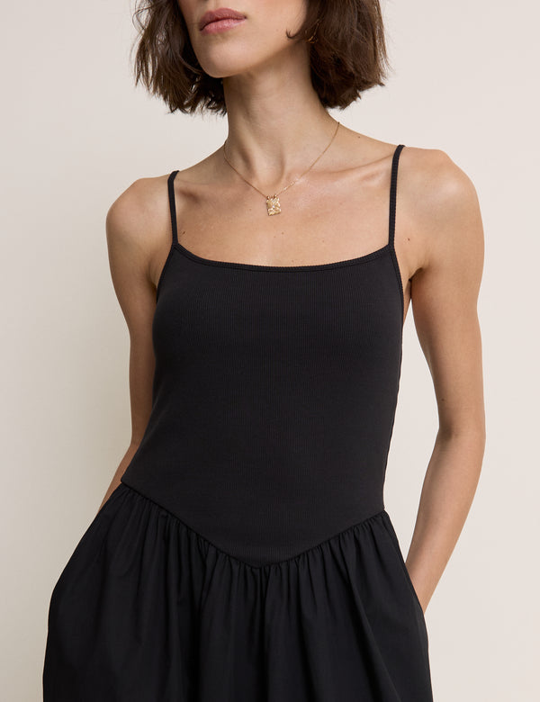 Black Madelyn Midi Dress