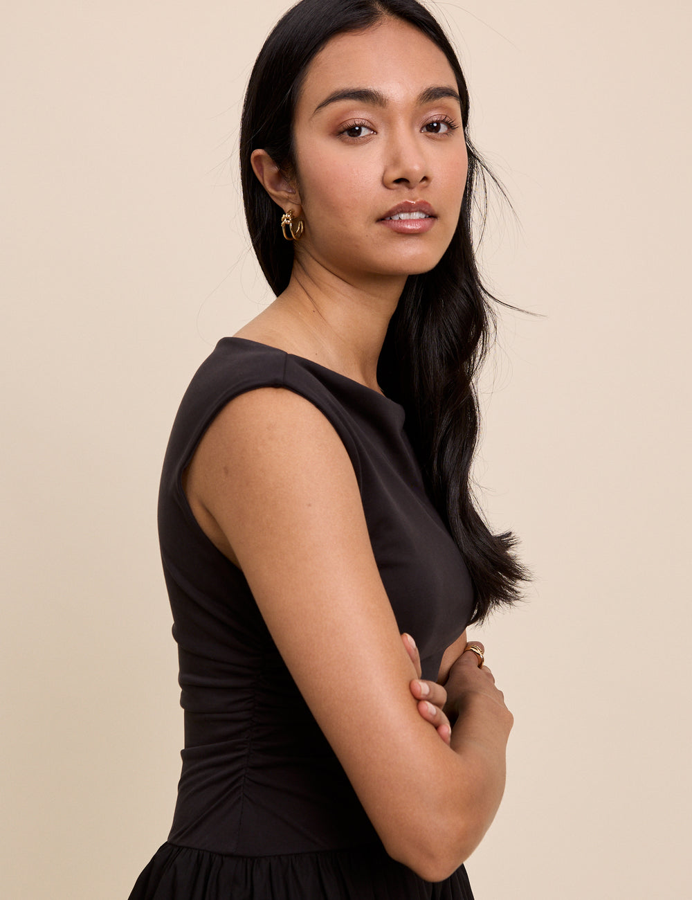 One-Shoulder Drop Waist Beth Midi Dress | Nobody's Child