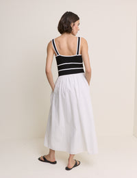 Black and White Jersey Kayla Midi Dress