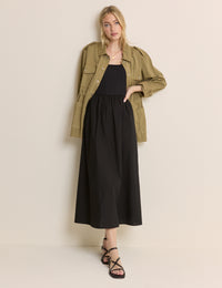 Black Scoop Neck Molly Midi Dress