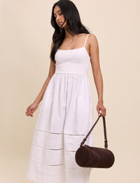 White Strappy Tiered Goldie Midi Dress