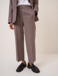 Red and Navy Gingham Tailored Trousers