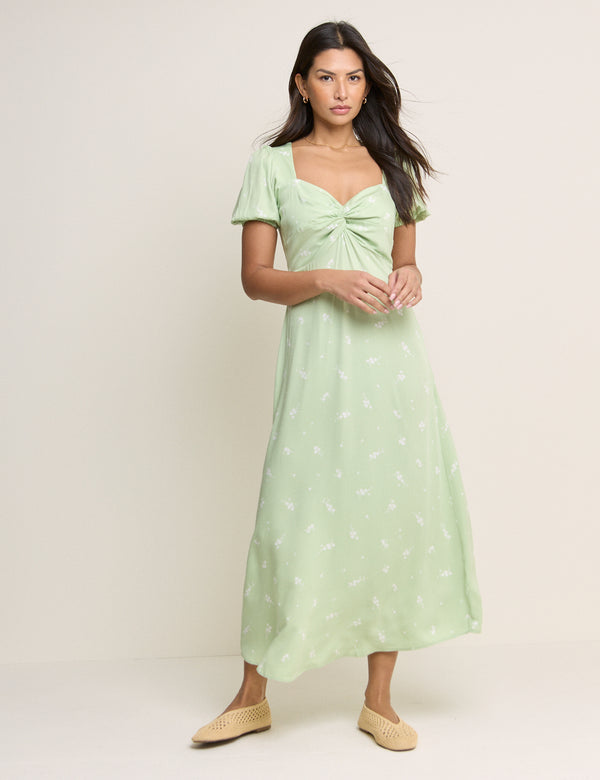 Green Floral Tyla Midi Dress