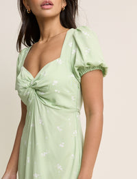Green Floral Tyla Midi Dress