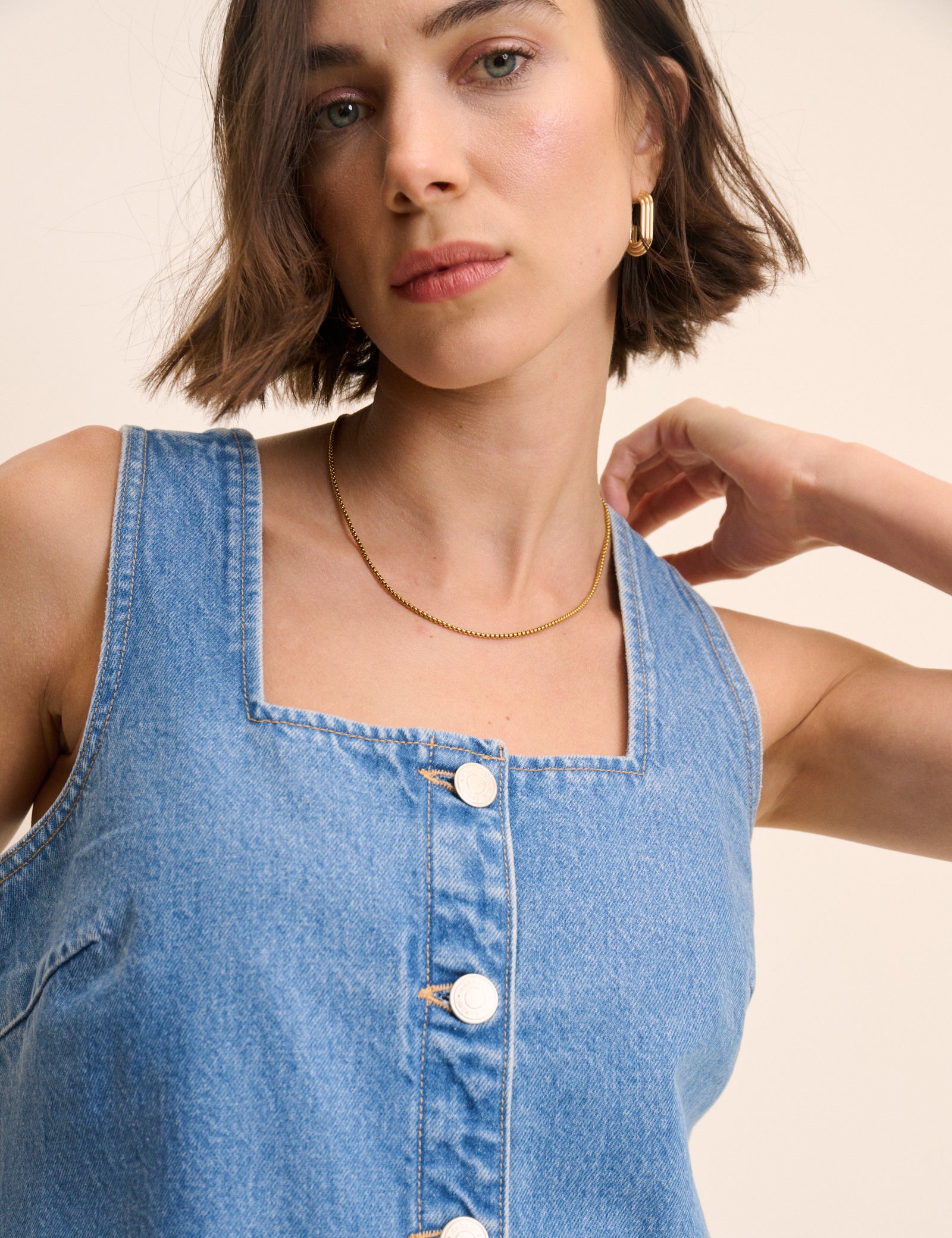 Mid Wash Denim Danni Mini Dress