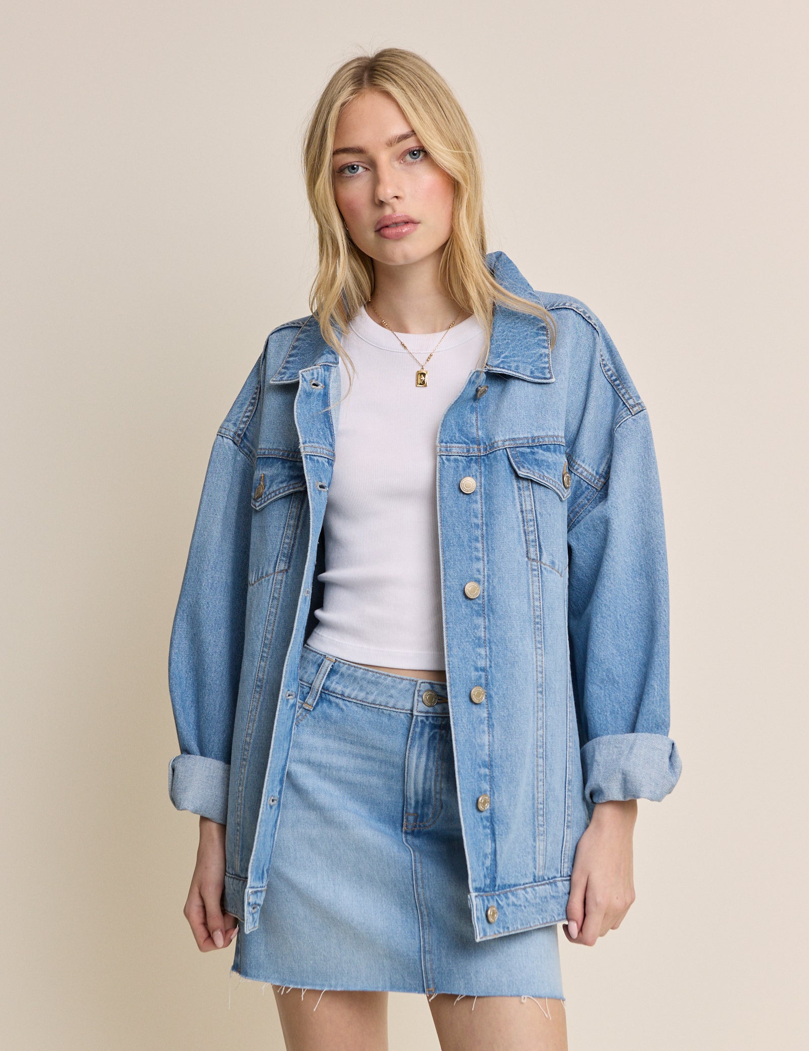 Blue Denim Oversized Jacket