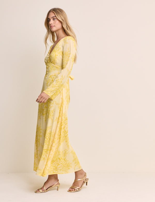 Yellow Floral Karolina Maxi Dress