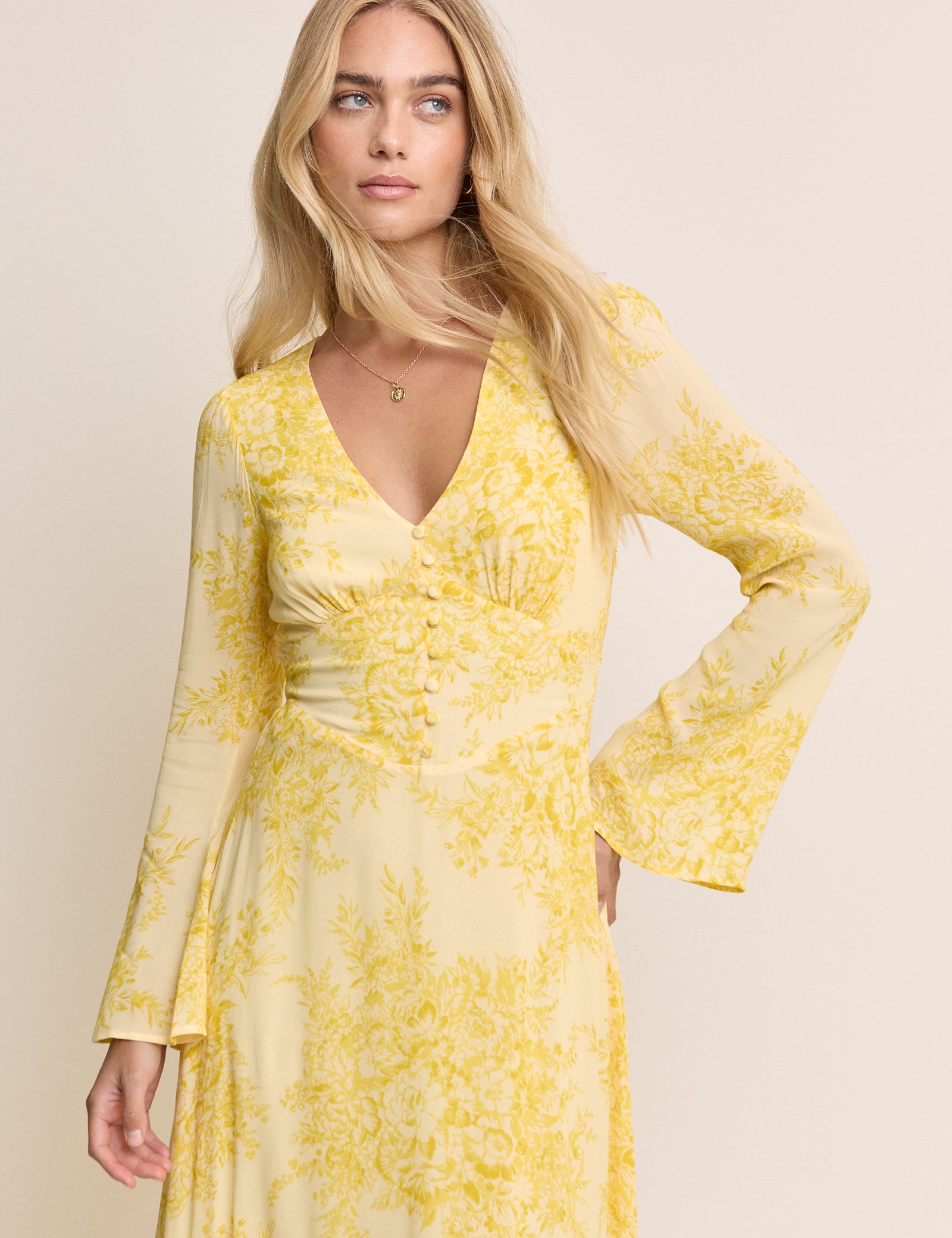 Yellow Floral Karolina Maxi Dress