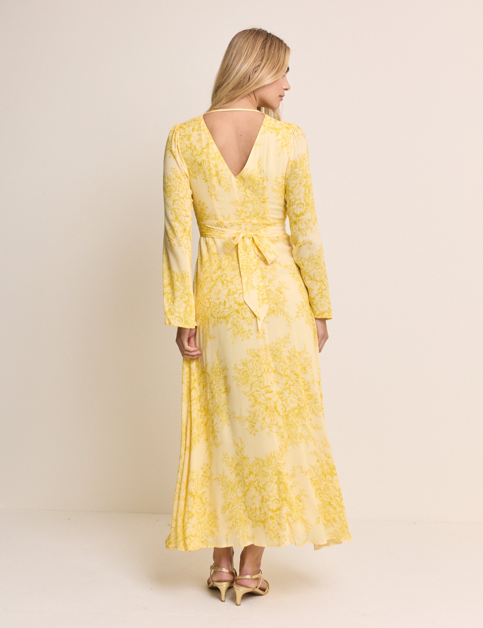 vintage floral yellow dress Yellow Floral Karolina Maxi Dress