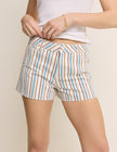 Cream Striped 70's Regent Denim Short