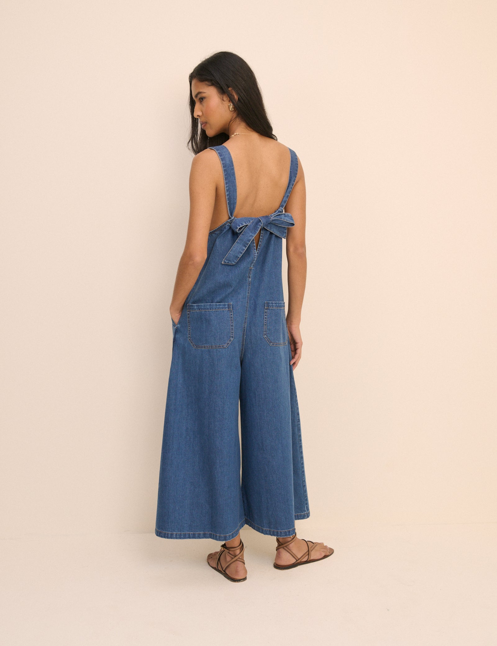 Dark Wash Denim Cropped Ralph Jumpsuit