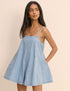 Light Blue Denim Tailli Shift Playsuit