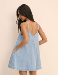 Light Blue Denim Tailli Shift Playsuit